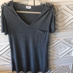Open shoulder tee